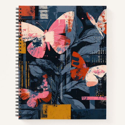 Vibrant Abstract Butterfly Flight (6) Notebook