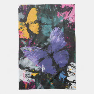 Vibrant Abstract Butterfly Flight (7) Kitchen Towel
