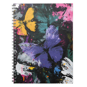 Vibrant Abstract Butterfly Flight (7) Notebook