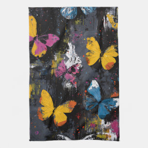 Vibrant Abstract Butterfly Flight (8) Kitchen Towel