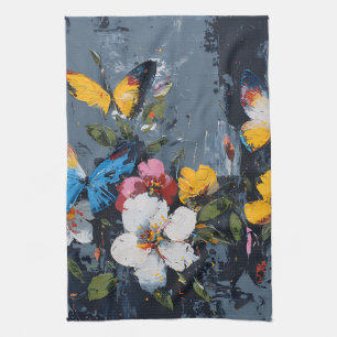 Vibrant Abstract Butterfly Flight (9) Kitchen Towel