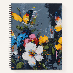 Vibrant Abstract Butterfly Flight (9) Notebook