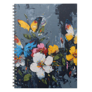 Vibrant Abstract Butterfly Flight (9) Notebook