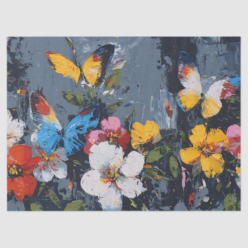 Vibrant Abstract Butterfly Flight (9) Tissue Paper