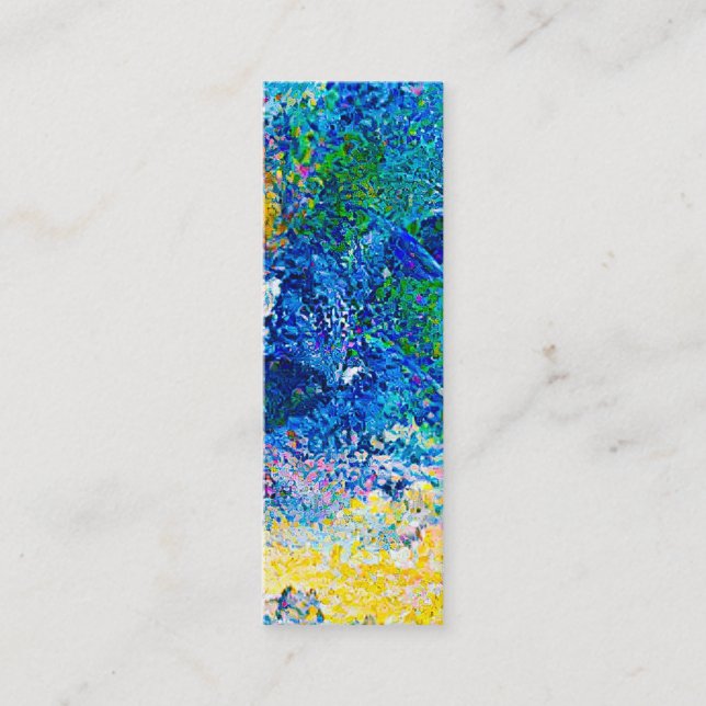 Vibrant Abstract Cat Art Print Bookmark  Mini Business Card (Front)