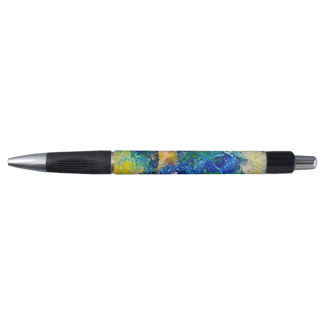 Vibrant Abstract Cat Art Print Pen (Front)