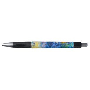 Vibrant Abstract Cat Art Print Pen
