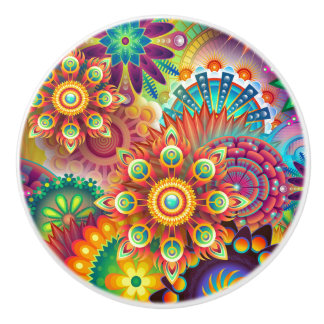 Vibrant Abstract Ceramic Knob