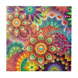 Vibrant Abstract Ceramic Tile