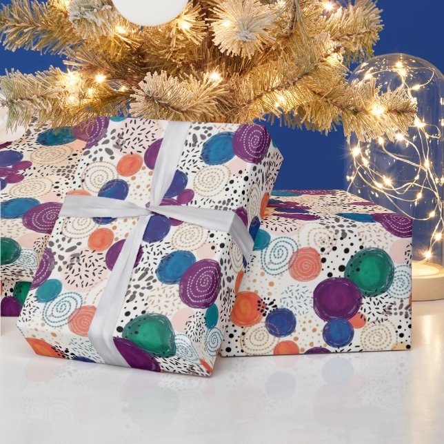 Vibrant Abstract Circle Gift Wrap (Holidays)