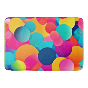 Vibrant Abstract Circles Bath Mat