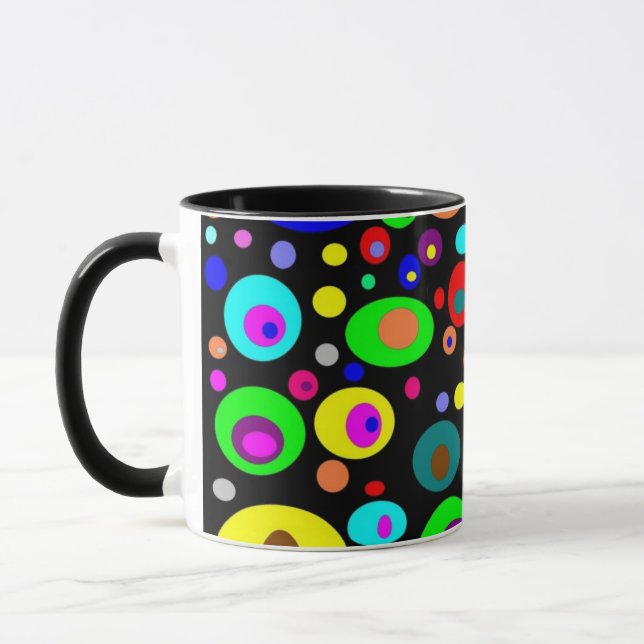 Vibrant abstract circles mug (Left)