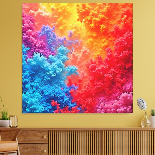 Vibrant Abstract Cloud Hues Canvas Print (Insitu(LivingRoom))