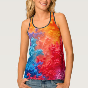 Vibrant Abstract Cloud Hues Tank Top
