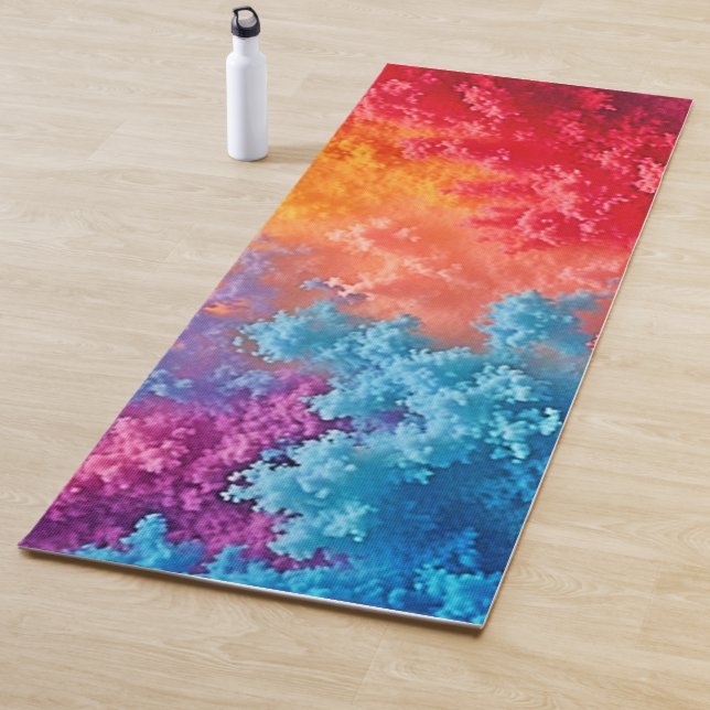 Vibrant Abstract Cloud Hues Yoga Mat (In Situ)