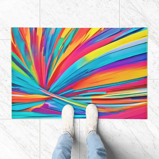 Vibrant Abstract Color Burst Doormat (Indoor)