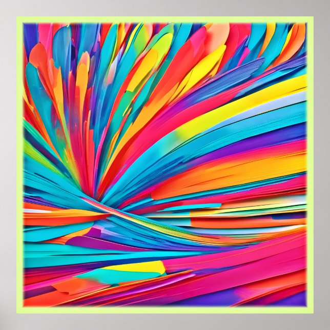 Vibrant Abstract Color Burst Poster (Front)