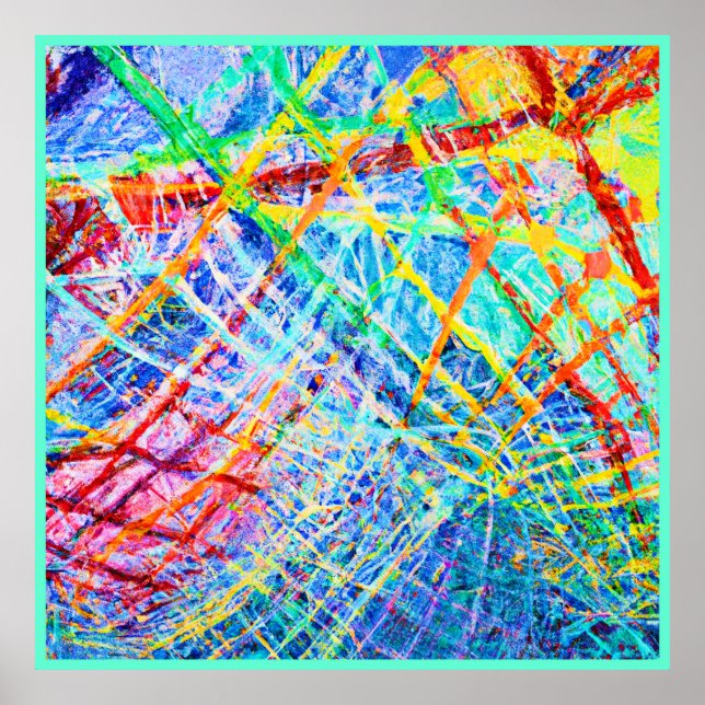 Vibrant Abstract Color Explosion Pattern Poster (Front)