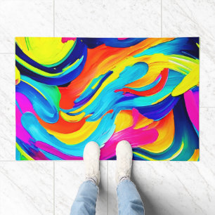 Vibrant Abstract Color Flow Doormat