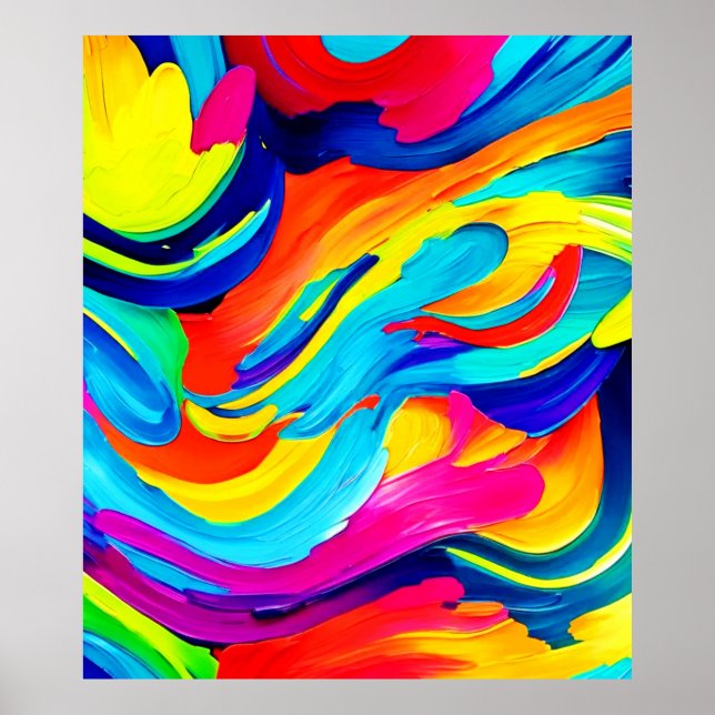 Vibrant Abstract Color Flow Poster (Front)