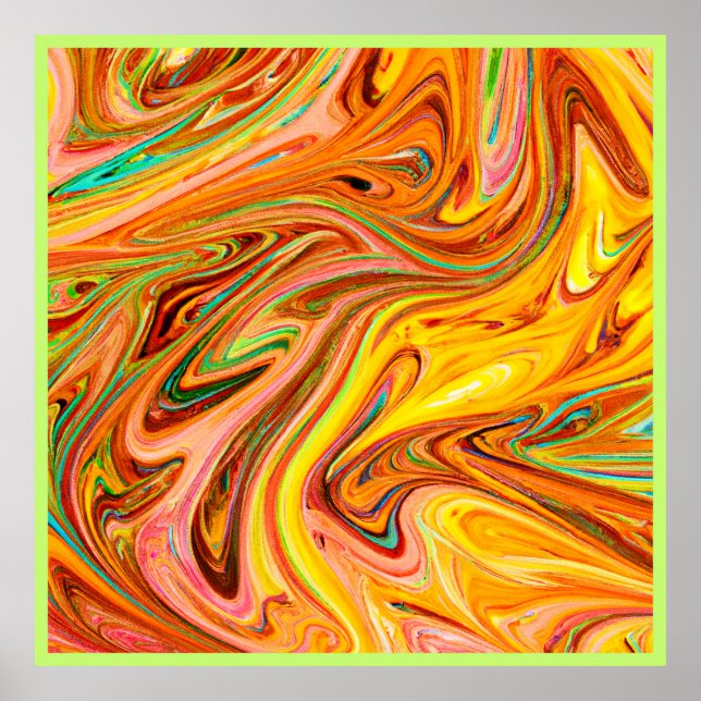 Vibrant Abstract Color pattern Poster (Front)