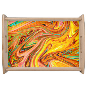 Vibrant Abstract Color pattern Serving Tray