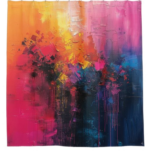 Vibrant Abstract Color Shower Curtain