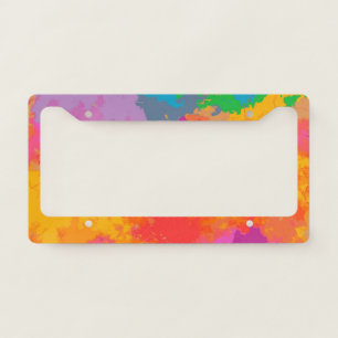 Vibrant Abstract Color Splash – Bright License Plate Frame