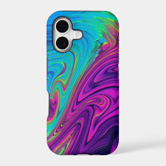 Vibrant Abstract Color Swirl | Neon Fluid Art iPhone 17 Case