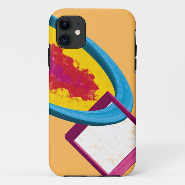 Vibrant Abstract Cosmos Ring & Square – Modern Case-Mate iPhone Case (Back)