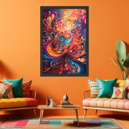 Vibrant Abstract Design Framed Art