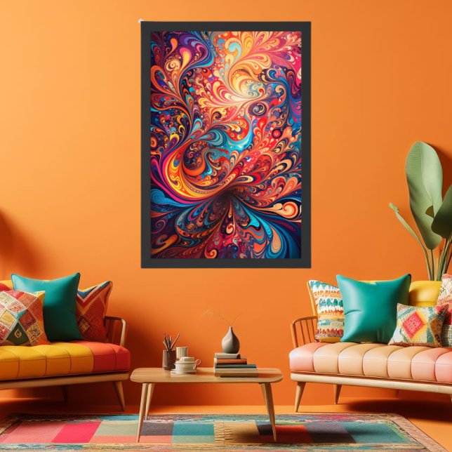 Vibrant Abstract Design Framed Art (Creator Uploaded)