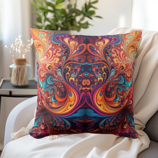 Vibrant Abstract Design Throw Pillow (Creator Uploaded)