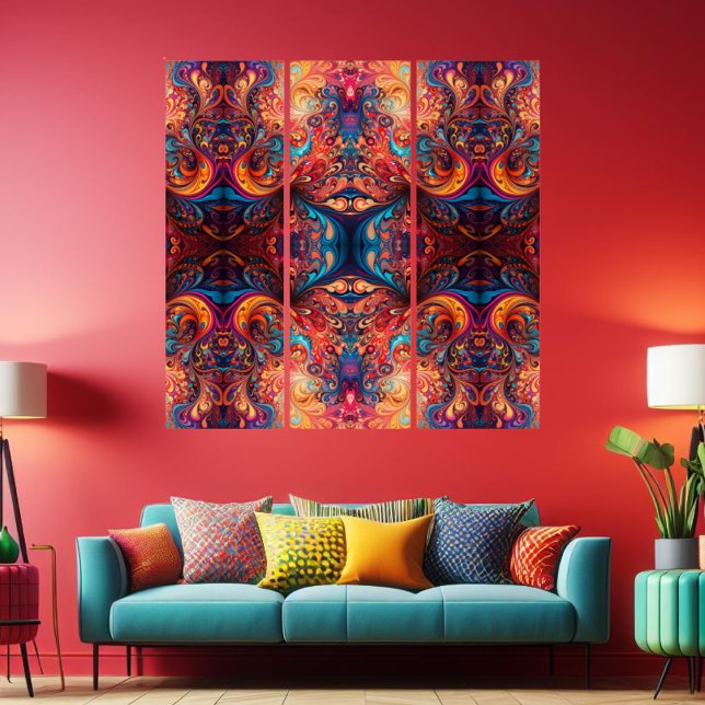 Vibrant Abstract Design Triptych (Creator Uploaded)