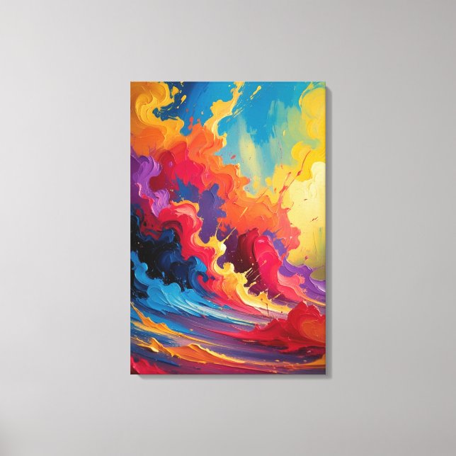 Vibrant Abstract Energy - Colorful Canvas Print (Front)