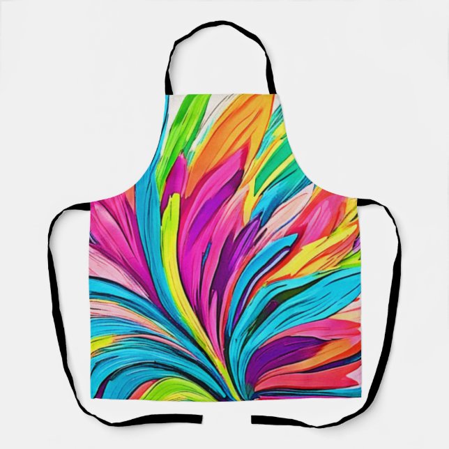 Vibrant Abstract Explosion Apron (Front)