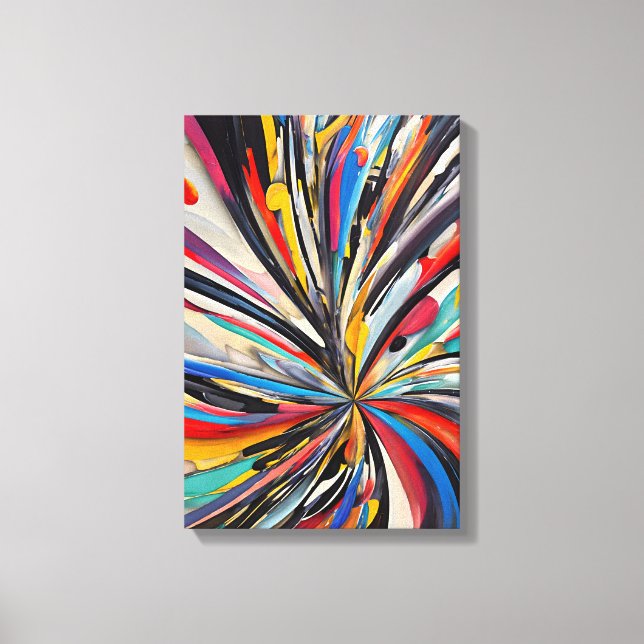 Vibrant Abstract Explosion Modern Art Canvas Print (Front)