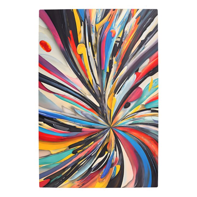 Vibrant Abstract Explosion Modern Art Metal Print (Front)