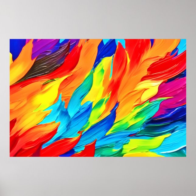 Vibrant Abstract Expressionism Painting  Poster (Front)