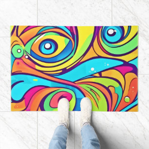 Vibrant Abstract Eyes Design Doormat