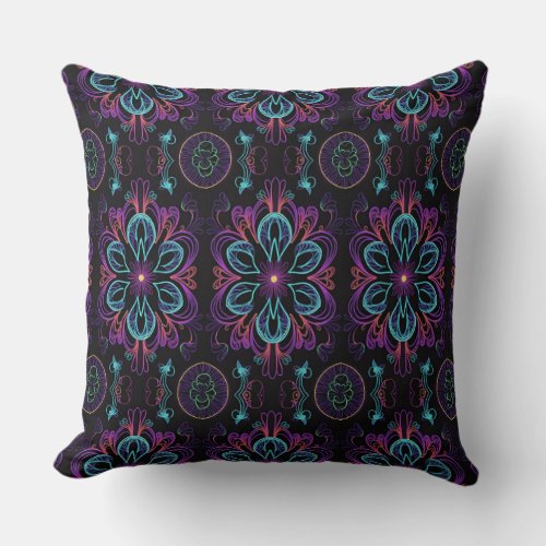 Vibrant Abstract Floral 2 Throw Pillow