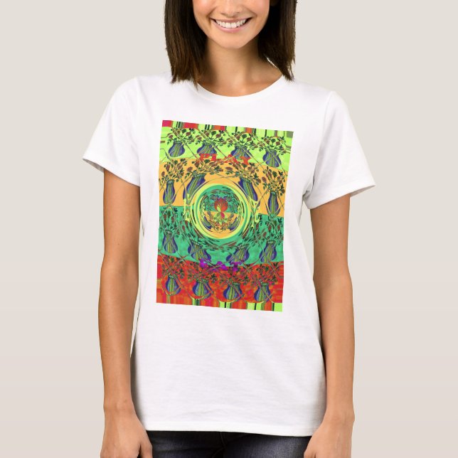 Vibrant Abstract Floral Art  T-Shirt (Front)