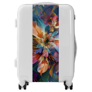 Vibrant Abstract Floral Burst Colorful Art Luggage