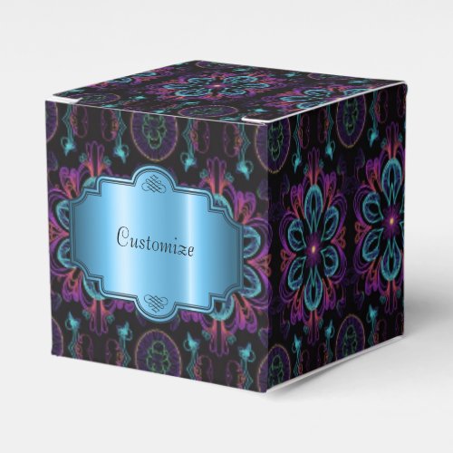 Vibrant Abstract Floral Cube Favor Boxes