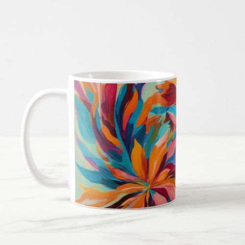 Vibrant Abstract Floral Design Mug