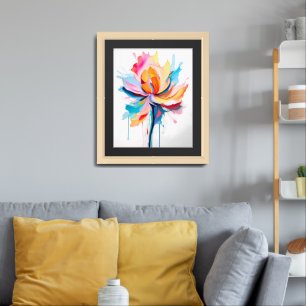 Vibrant Abstract Floral Explosion Framed Art