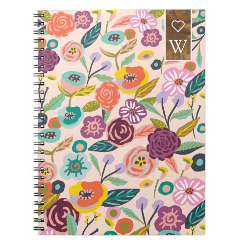 Vibrant Abstract Floral  Foliage Botanical Garden Notebook