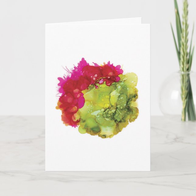 Vibrant Abstract Floral Greeting Card (Front)