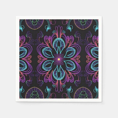 Vibrant Abstract Floral   Napkins