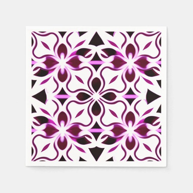 Vibrant Abstract Floral Pattern Napkins (Front)